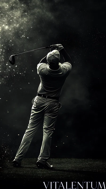 Powerful golfer&rsquo;s swing sends sparks into the dark night