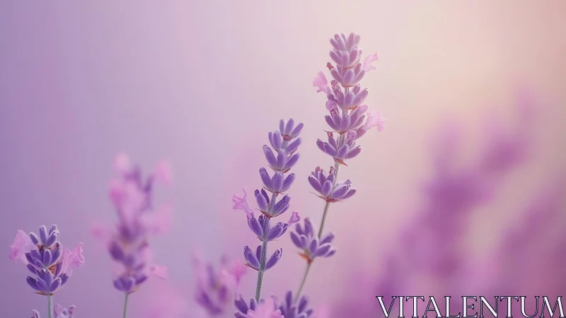 Purple Lavender Blooms in Soft-Focus Botanical Photography.