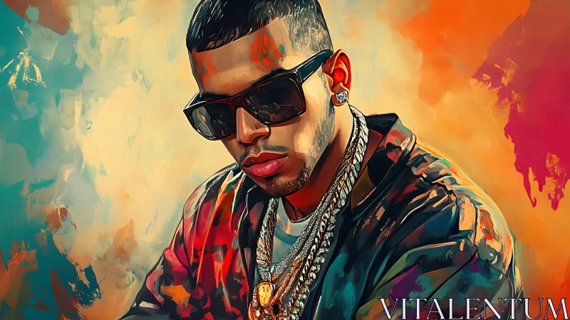 Vibrant hip hop portrait radiates cool confidence in color
