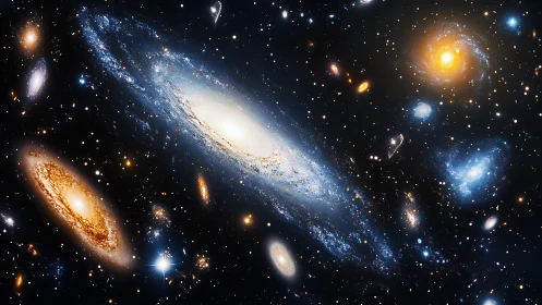 Gentle galaxy rivers drifting through a starlit universe.