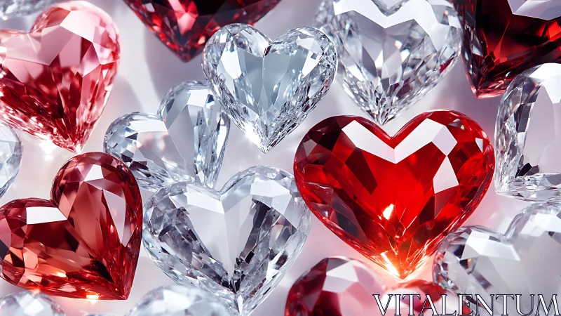 Gemstone heart forms in crystalline arrangement.