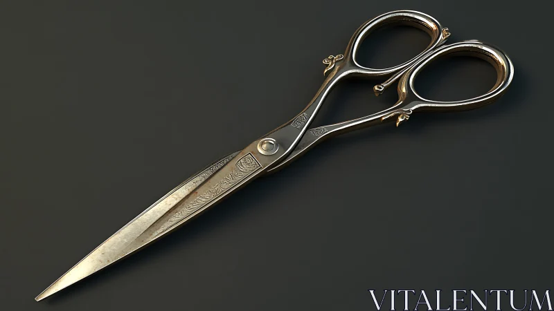 Ornate Decorative Scissors in Polished Silver