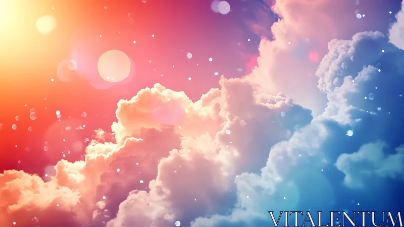 Digital painting of prismatic clouds with ethereal lightplay.