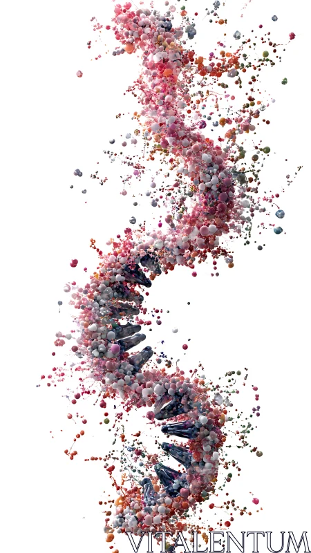 Colorful molecular helix twists through white negative space