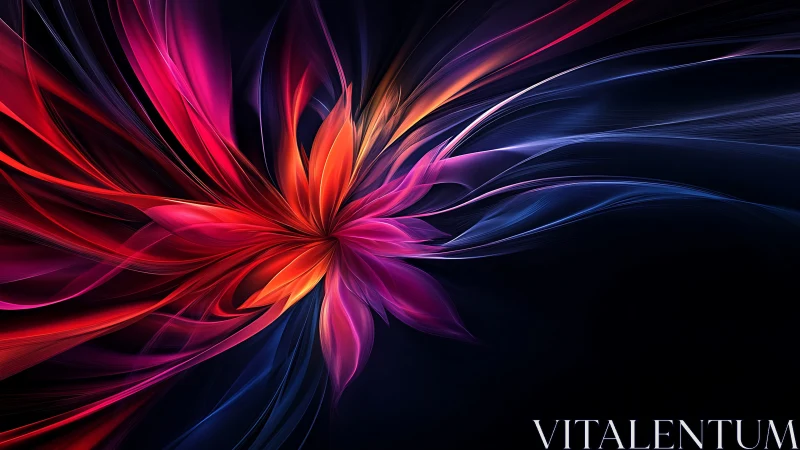 Abstract radial light petals on dark gradient background.