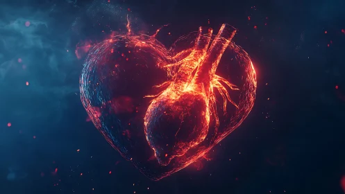 Glowing Heart: A Symbol of Vitality and Energy.