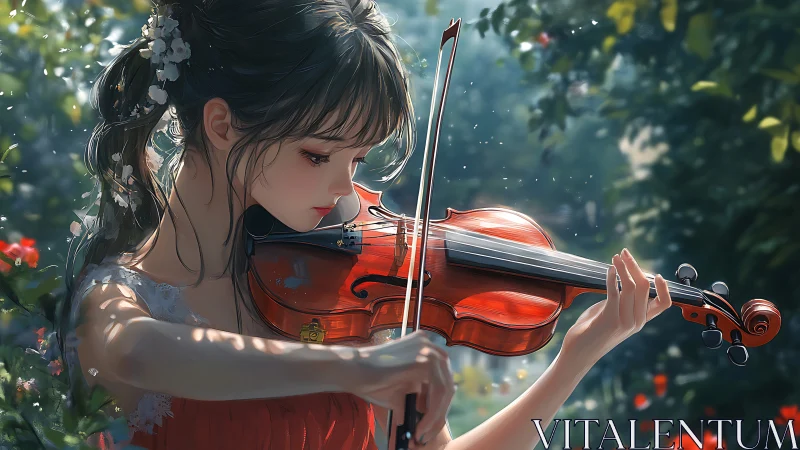 Summer garden violinist weaving sunlight into quiet song.