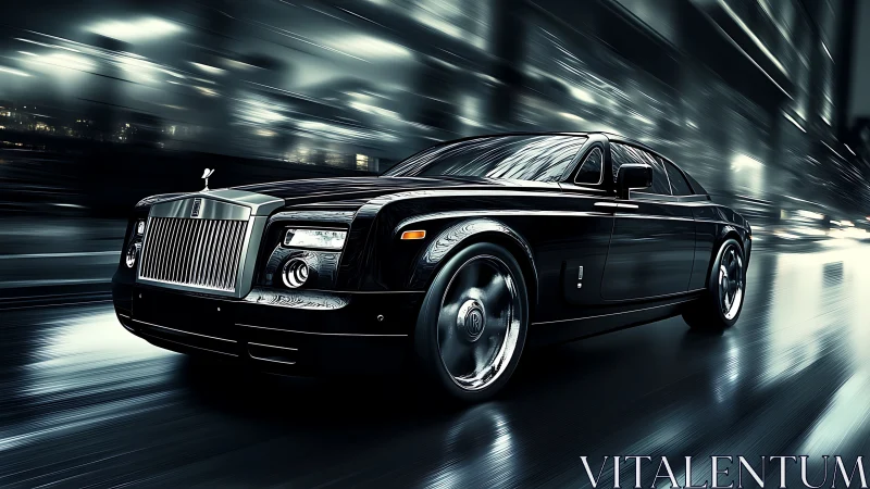 Midnight city glide with a sleek luxury coupe.