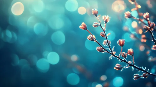 Frost-Kissed Blooms Dancing Through Turquoise Dreams.