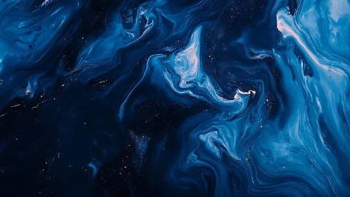 Deep cosmic blue nebula swirls suggest a liquid galaxy.