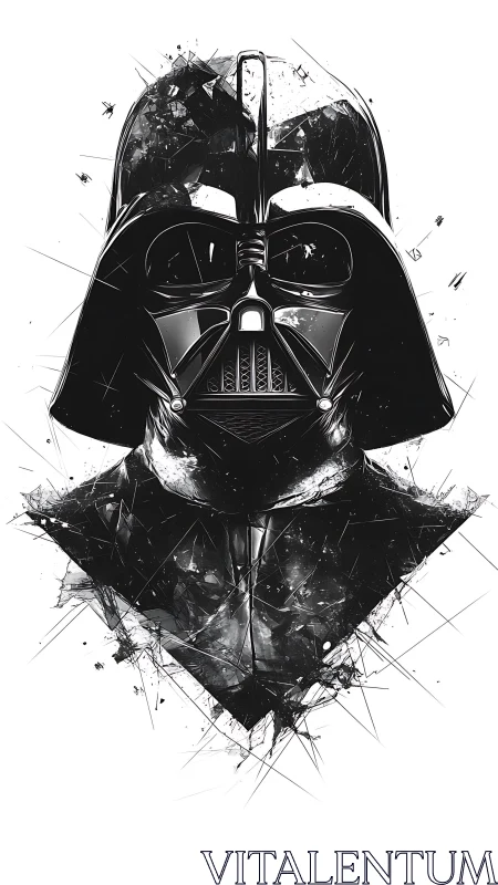 Shattered helm of the dark warlord in monochrome storm.