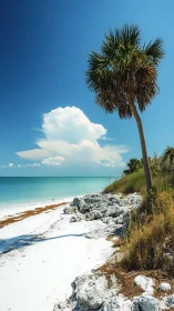 Towering Palm Sentinel Watches Over Turquoise Paradise