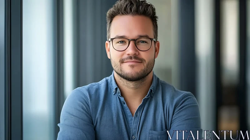 Studio headshot of confident professional in soft window light