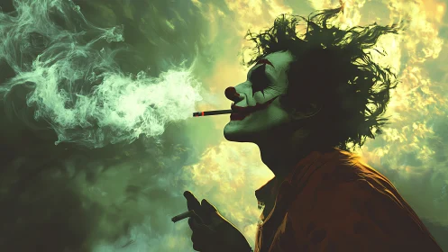 Laughing smoke phantom crowns a defiant painted trickster.