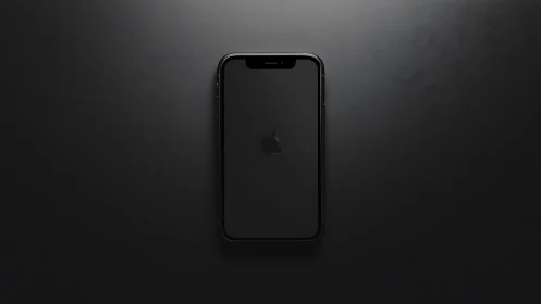 iPhone with Notch in Dark Environment Mockup.