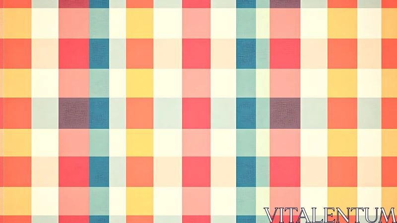 Geometric pastel checkered grid in warm muted colors.