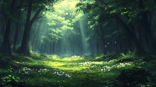 Sunlight Dances Through the Enchanted Forest Canopy