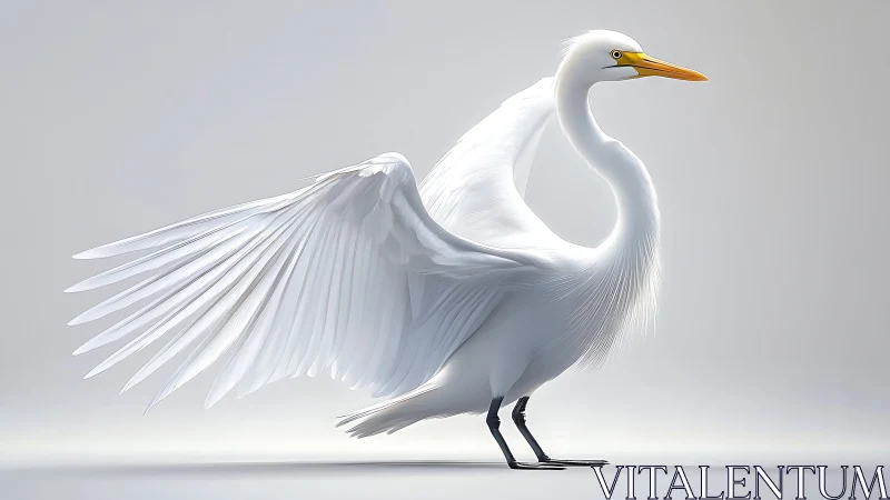 Elegant White Egret in Graceful Repose