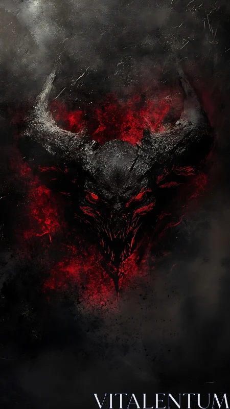 Hellborn horned wraith emerges from embers and shadowed ash.