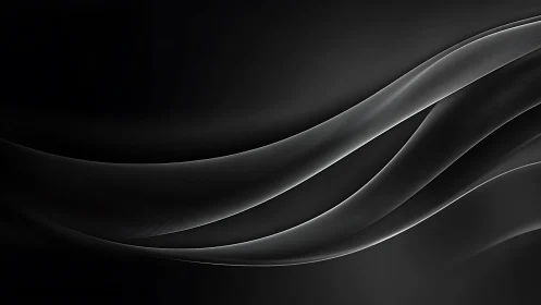 Monochrome abstract waves on dark minimalist background.