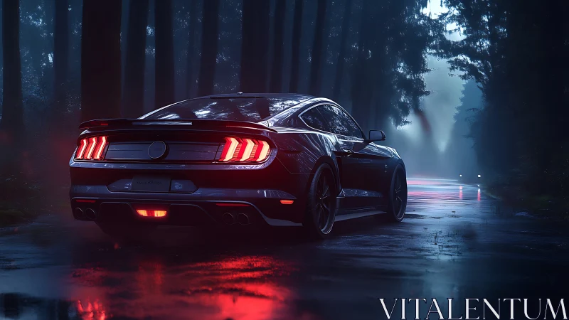 Wet-forest performance coupe with refracted LED tail-light geometry.