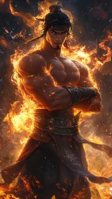 Blazing warlord forged in storming ribbons of living fire.