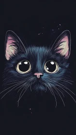 Mesmerizing Feline Portrait with Glowing Eyes.