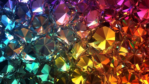 Spectral refraction across tessellated faceted crystal array