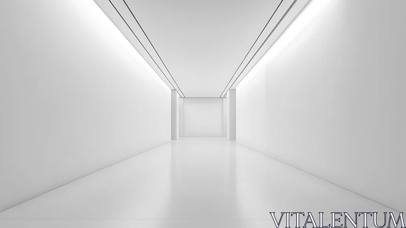 Minimal white corridor shows linear recessed ceiling lighting