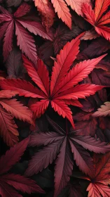 Crimson leaves layered in a cozy autumn tapestry.