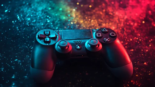 PlayStation 4 Controller in Neon Light.