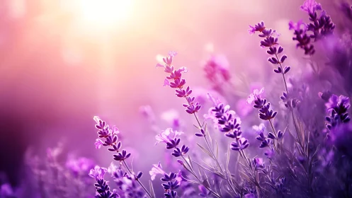 Botanical depth-of-field study: purple lavender florets with selective focus.