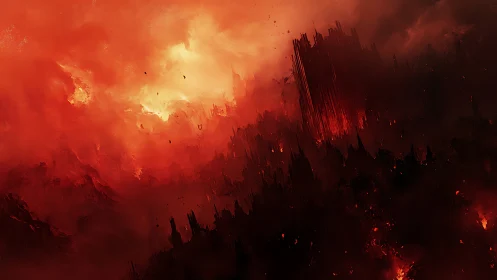 Burning Realm: A Fiery Kingdom in Apocalyptic Ruins.