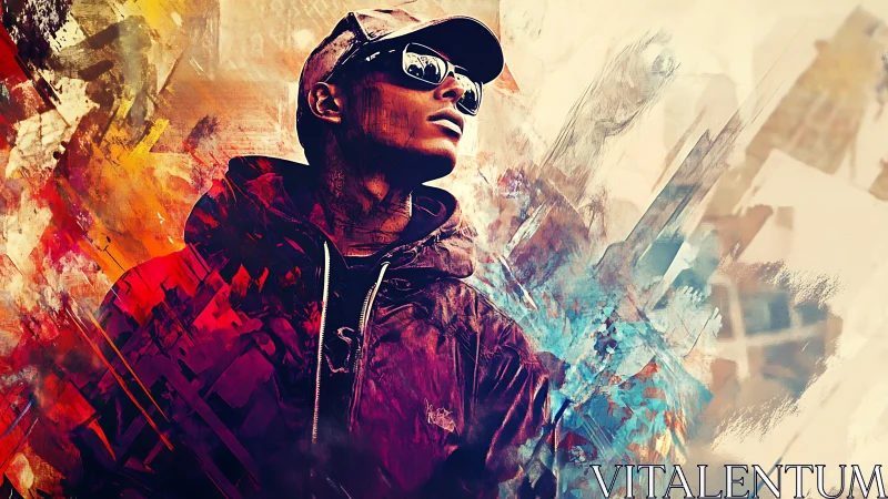 City dreamer wrapped in color and bold urban brushstrokes.