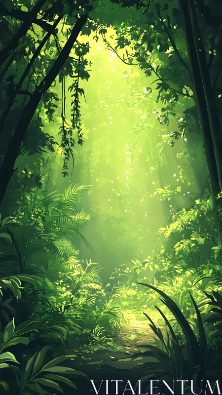 Enchanted Forest Canopy with Radiant Golden Glow.