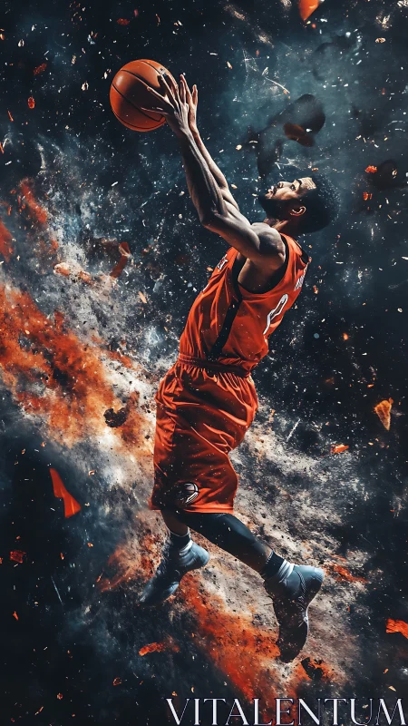 Kinetic astrophysical slam dunk in explosive particle field.