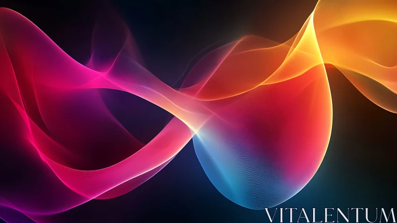 Luminous color waves drifting gently through the dark.