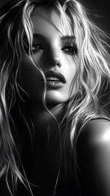 Shimmering monochrome portrait savors soft light and mystery
