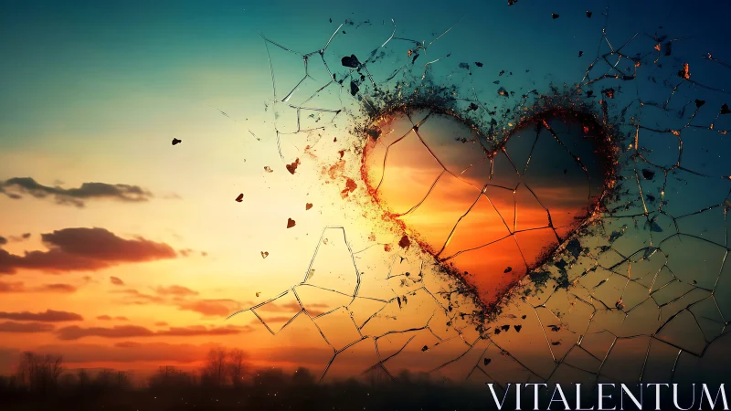 Heart Dissolves Into Sunset Fractal Explosion.