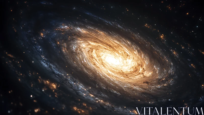 Spiral galaxy with bright central core and star-dense arms.