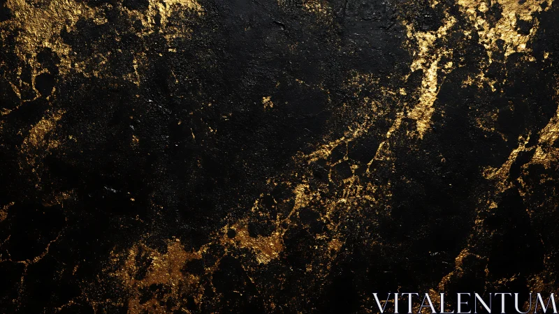 Black textured surface with irregular gold metallic patterns.