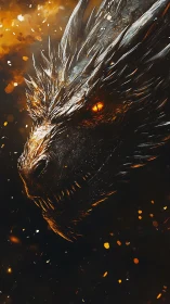 Infernal dragon profile burns through molten shadows.