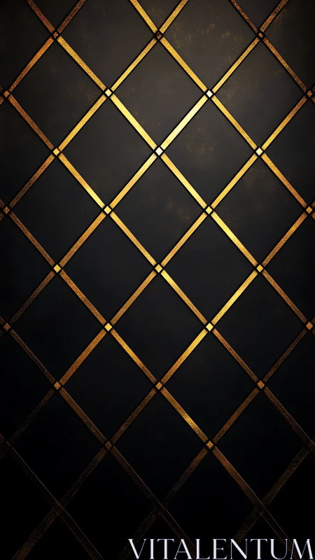 Golden lattice grid intersects matte black field precisely