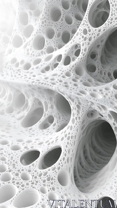 Porous fractal membrane with organic cellular voids rendered.