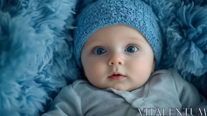 Photorealistic infant portrait displaying acute hyperopia simulation with volumetric ambient occlusi