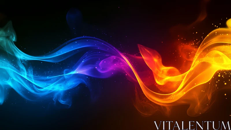 Neon Waves Dance Across Darkness.