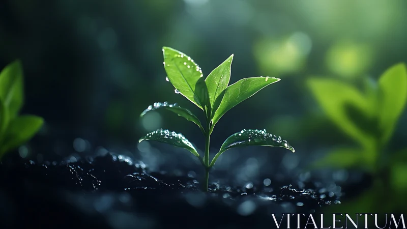 Morning light gently welcomes a tender green seedling