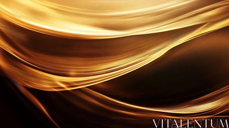 Golden fluid light waves sweeping across dark gradient field.