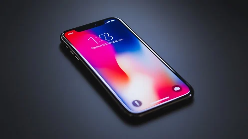 iPhone X Displays Vibrant Gradient Lock Screen.