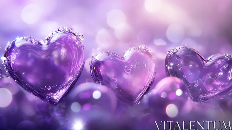 Radiant Purple Hearts Glow With Wonder.